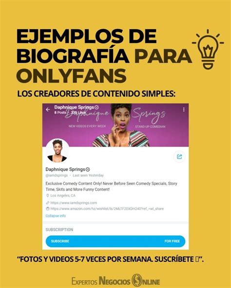 ejemplos de biografas para onlyfans|Guía definitiva para una biografía de OnlyFans que。